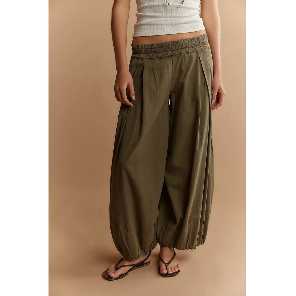 Free People Moonflower Balloon Trousers Pants Mid Rise Pull-on Solid S 287461